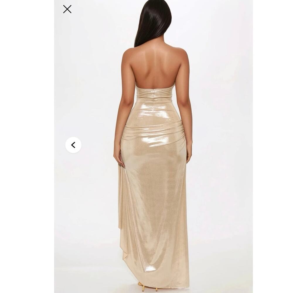 Drapped Metallic Maxi Dress - Picture 4 of 6